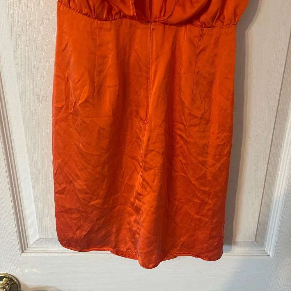 Amanda Uprichard Orange Marlow Dress Size Small 100% Silk - Picture 7 of 11